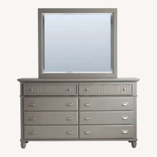 Used Spencer Gray 8 Drawer Dresser & Mirror for sale on AptDeco