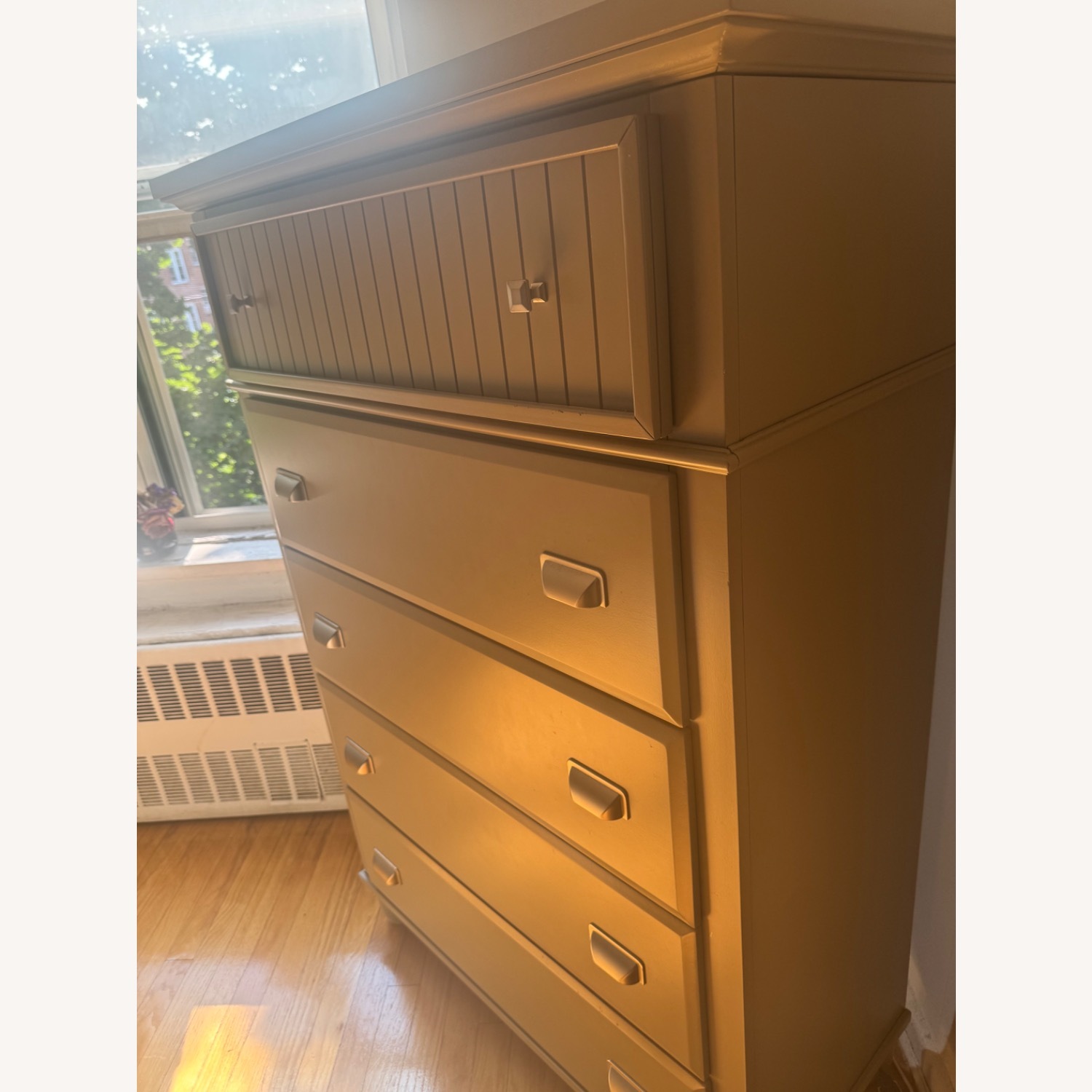 Bob's Discount Furniture Light Gray Wood Dresser - image-3