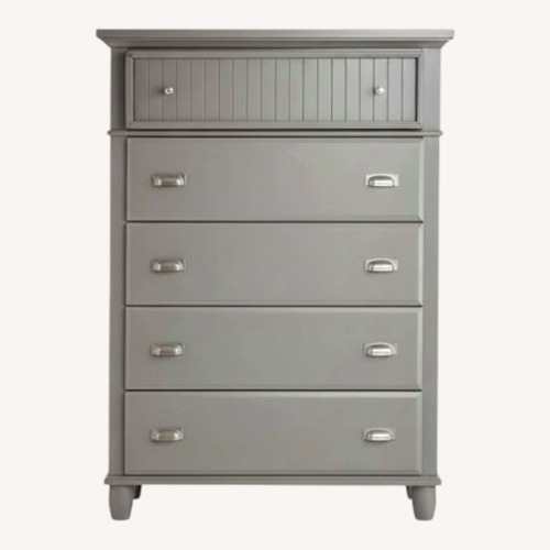 Used Bob's Discount Furniture Light Gray Wood Dresser for sale on AptDeco