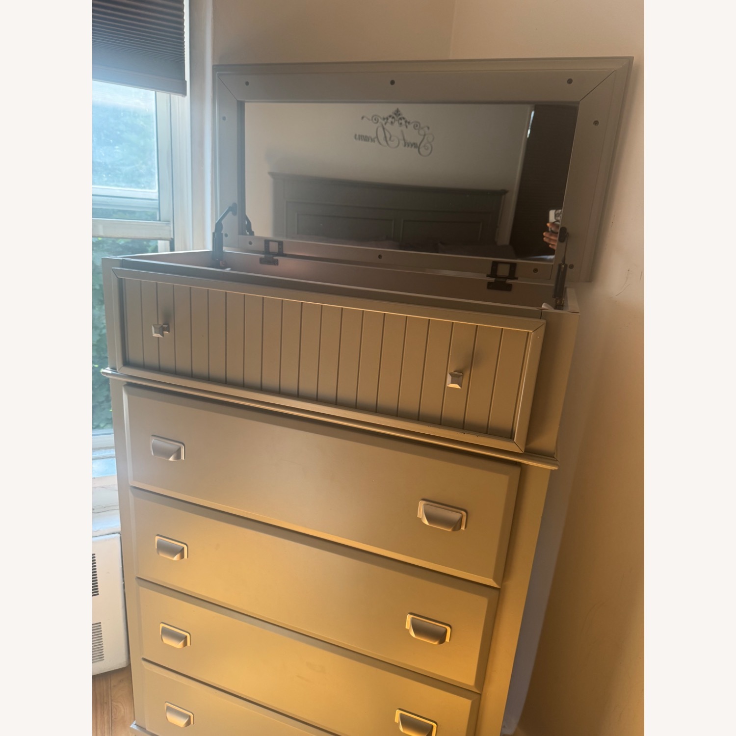 Bob's Discount Furniture Light Gray Wood Dresser - image-2
