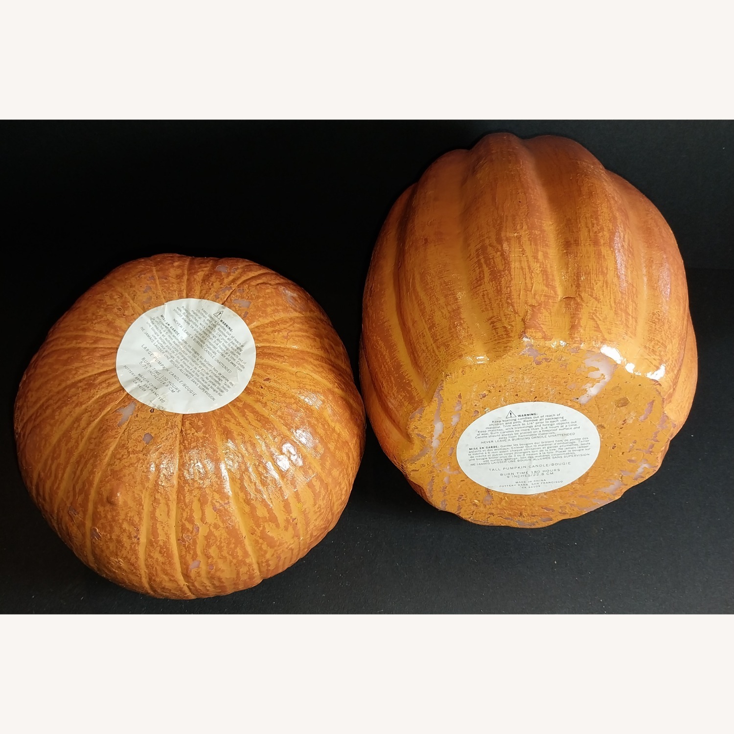 Pottery Barn Pumpkin Candles 2 Different Sizes  - image-16