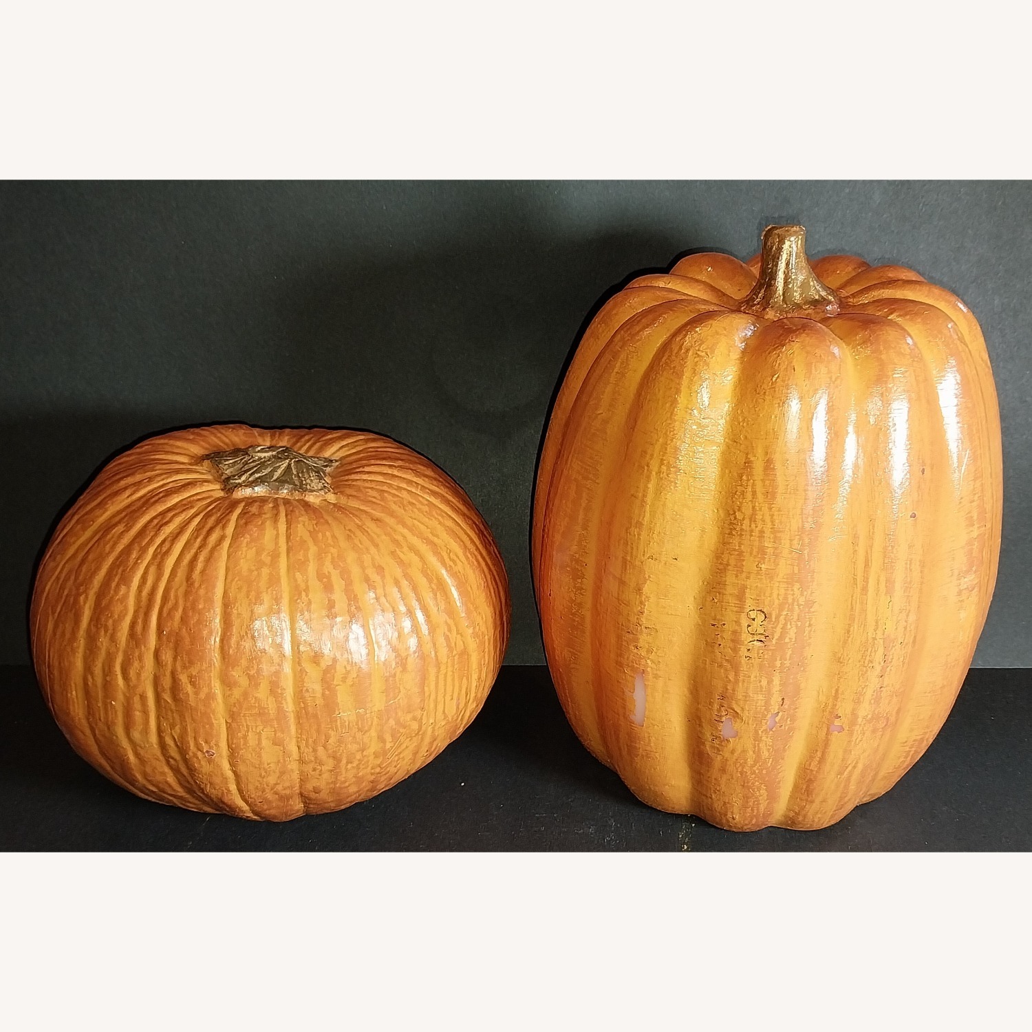 Pottery Barn Pumpkin Candles 2 Different Sizes  - image-1
