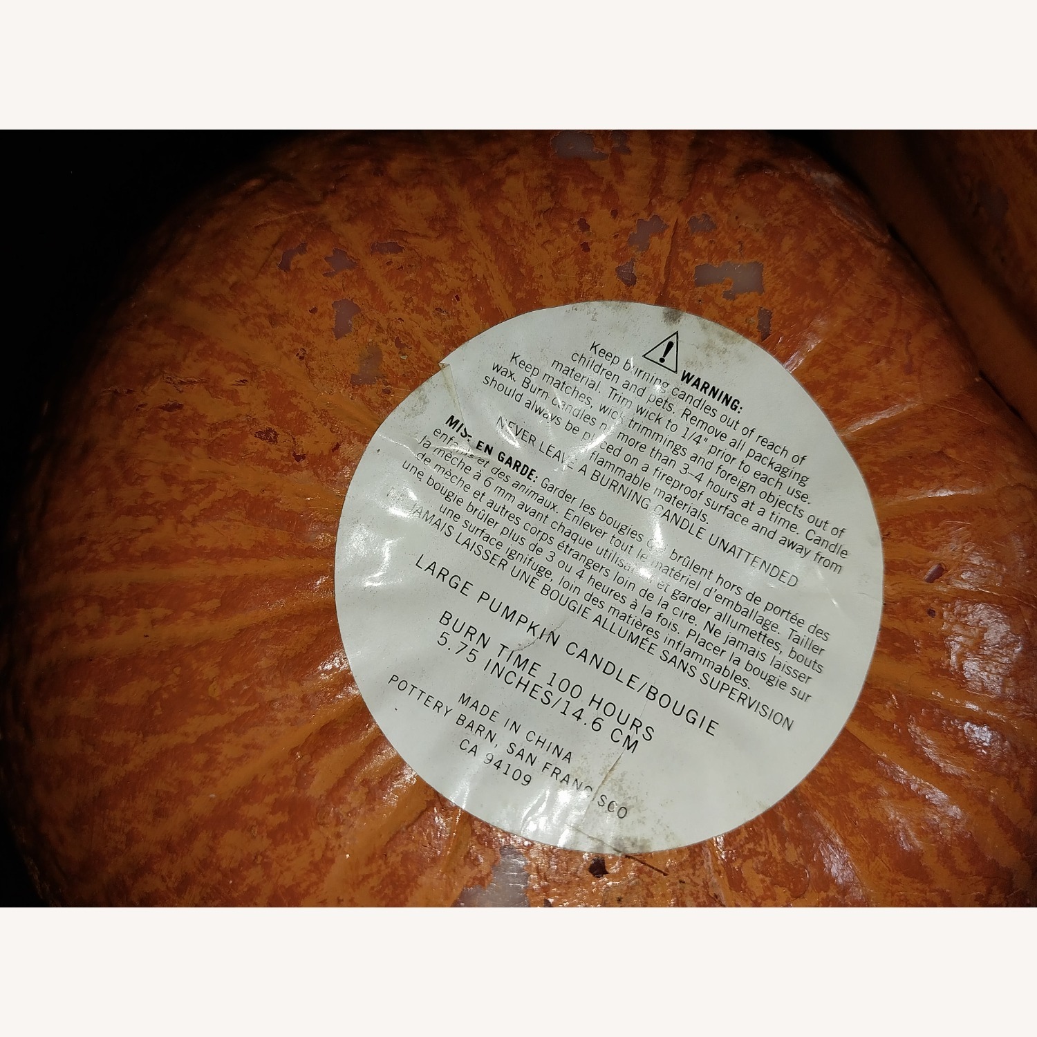 Pottery Barn Pumpkin Candles 2 Different Sizes  - image-20