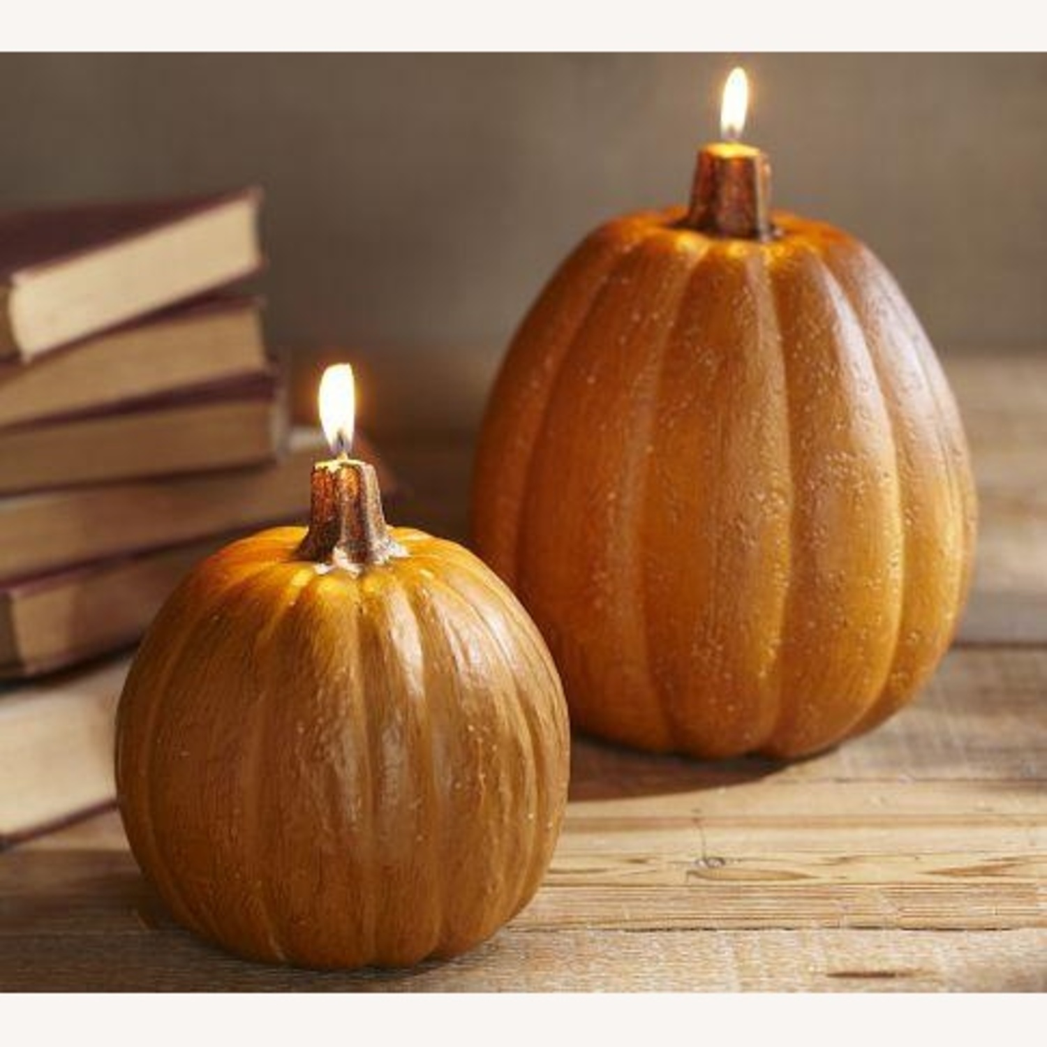Pottery Barn Pumpkin Candles 2 Different Sizes  - image-21