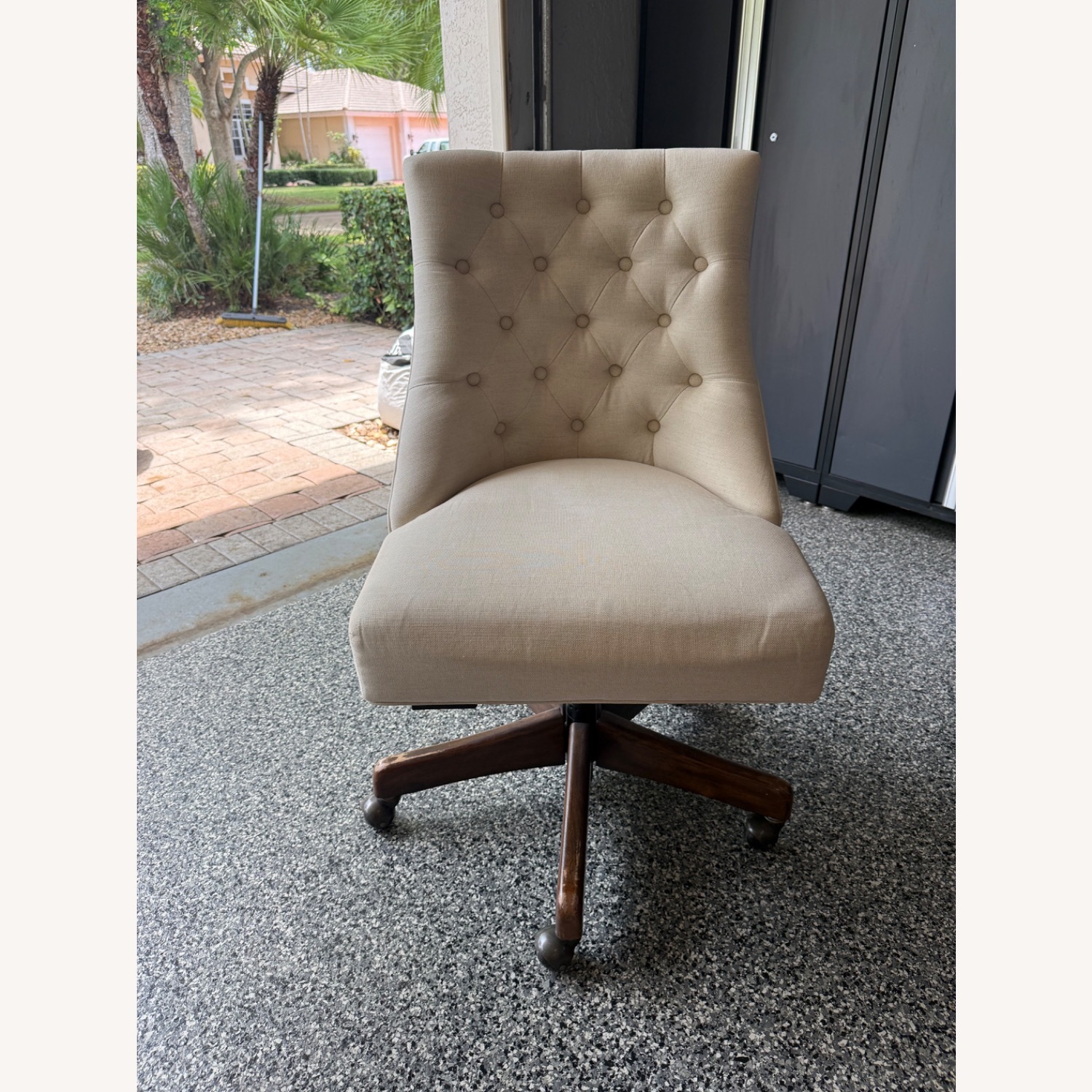 Pottery Barn Hayes Tufted Swivel Office Chair - image-3