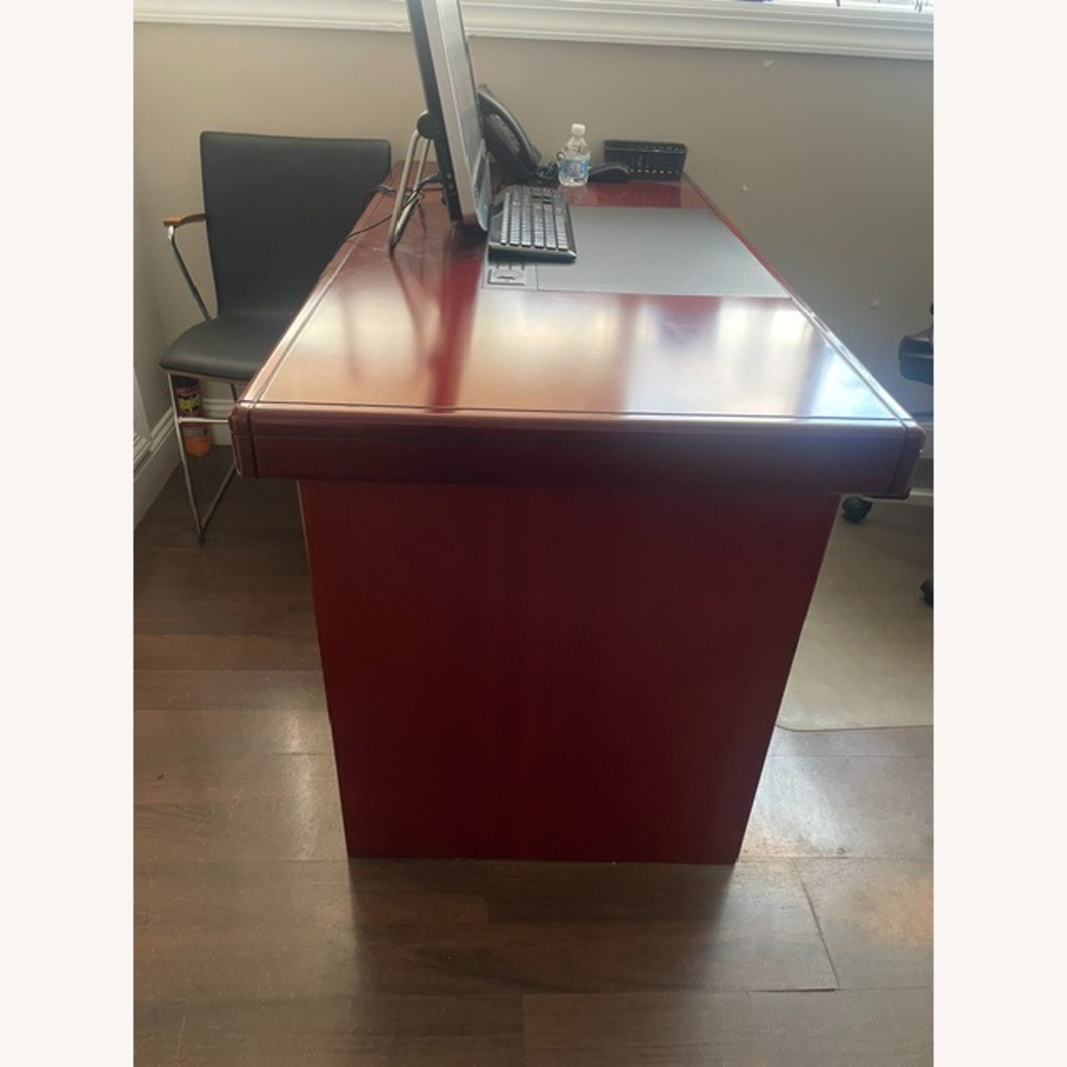 Cherry Brown Executive Wood Desk - image-2