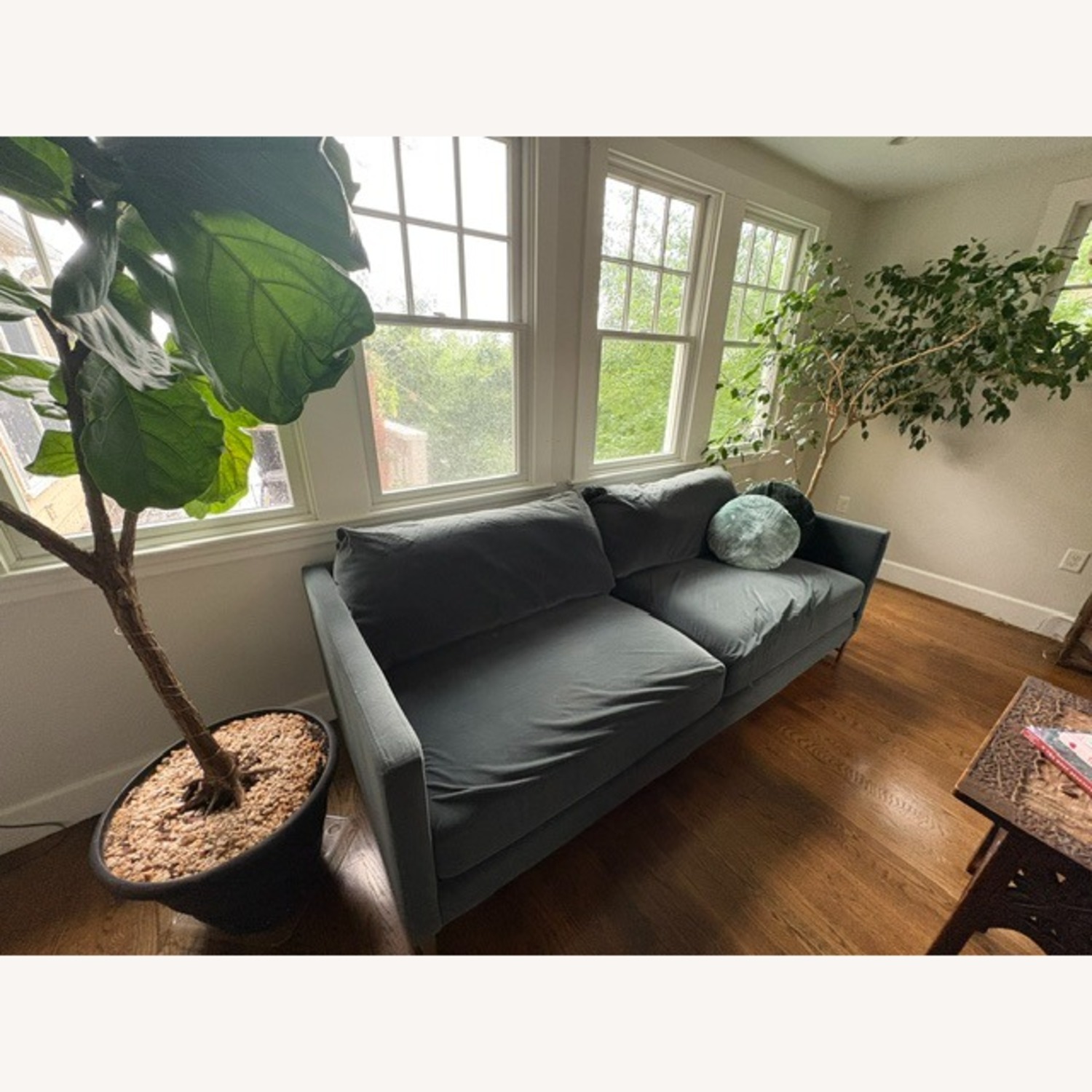 The Luxe Dark Green Velvet Sofa - image-4