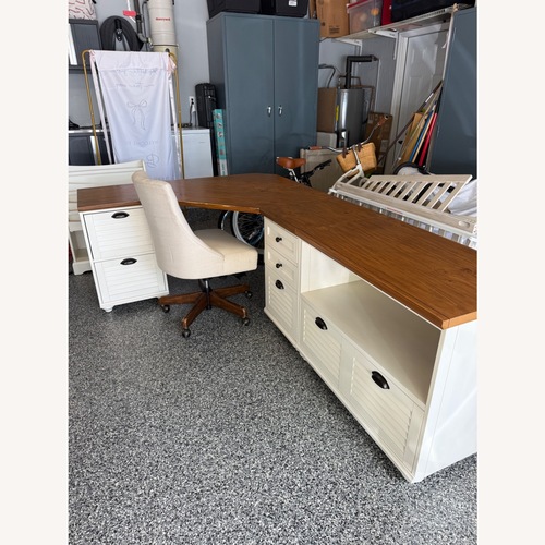 Used Pottery Barn Whitney Corner Desk & Cabinet for sale on AptDeco