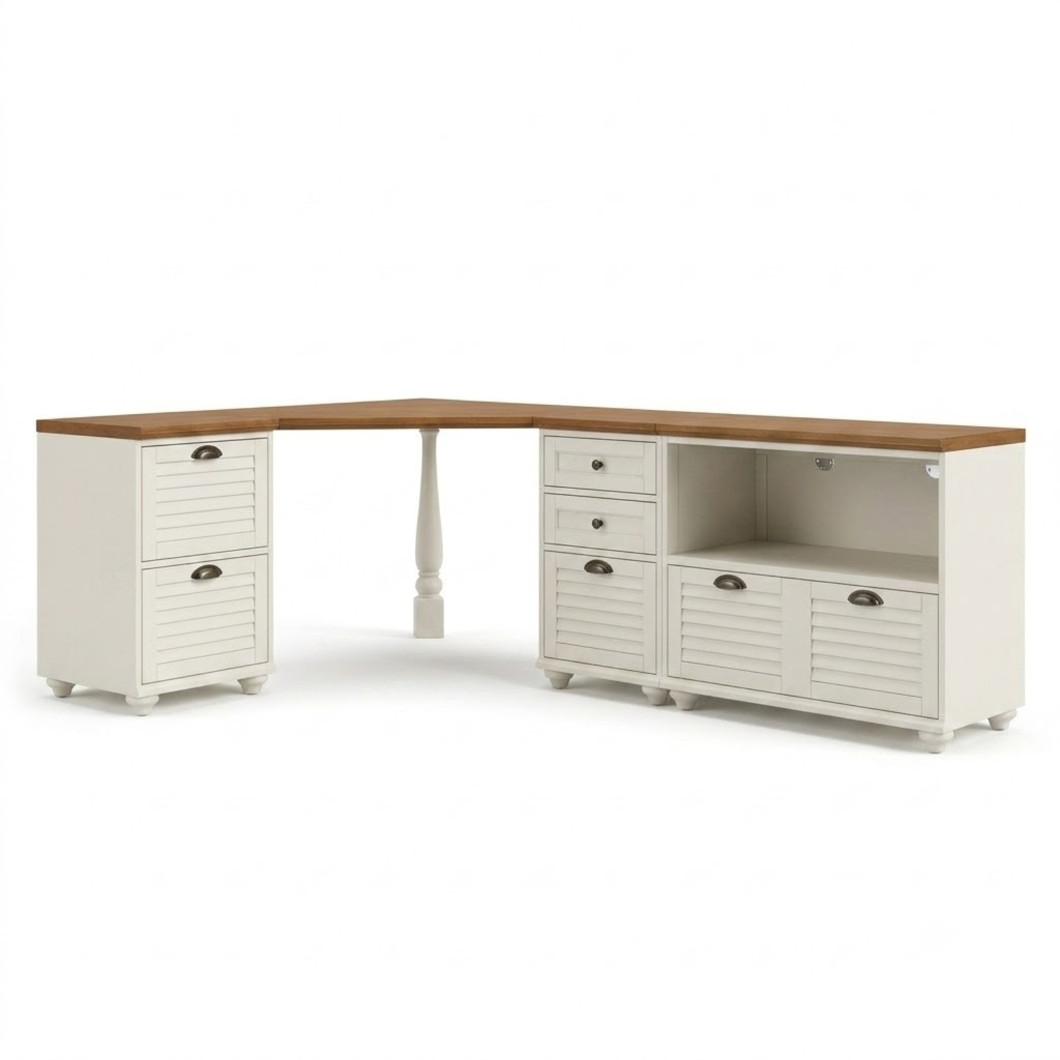 Pottery Barn Whitney Corner Desk & Cabinet - image-10