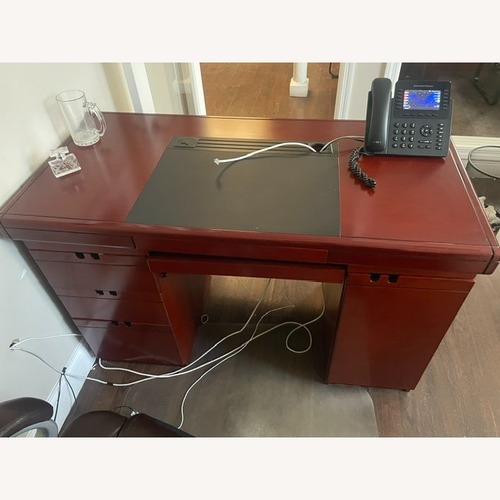 Used Cherry Brown Executive Wood Desk for sale on AptDeco
