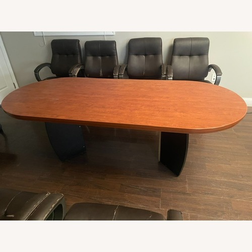 Used Light Brown Wood Conference Table for sale on AptDeco