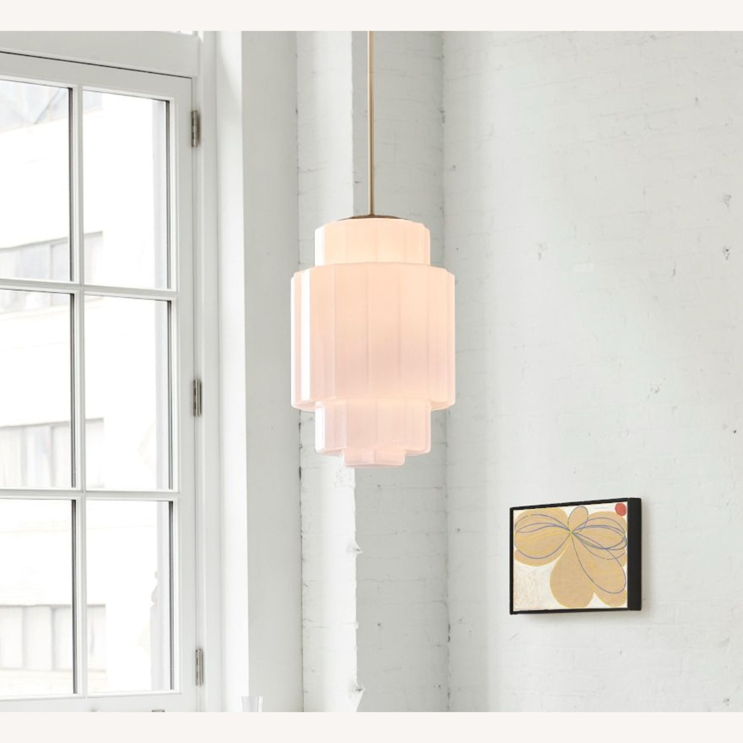 West Elm Jules Milk Glass Ceiling Lamp - image-2