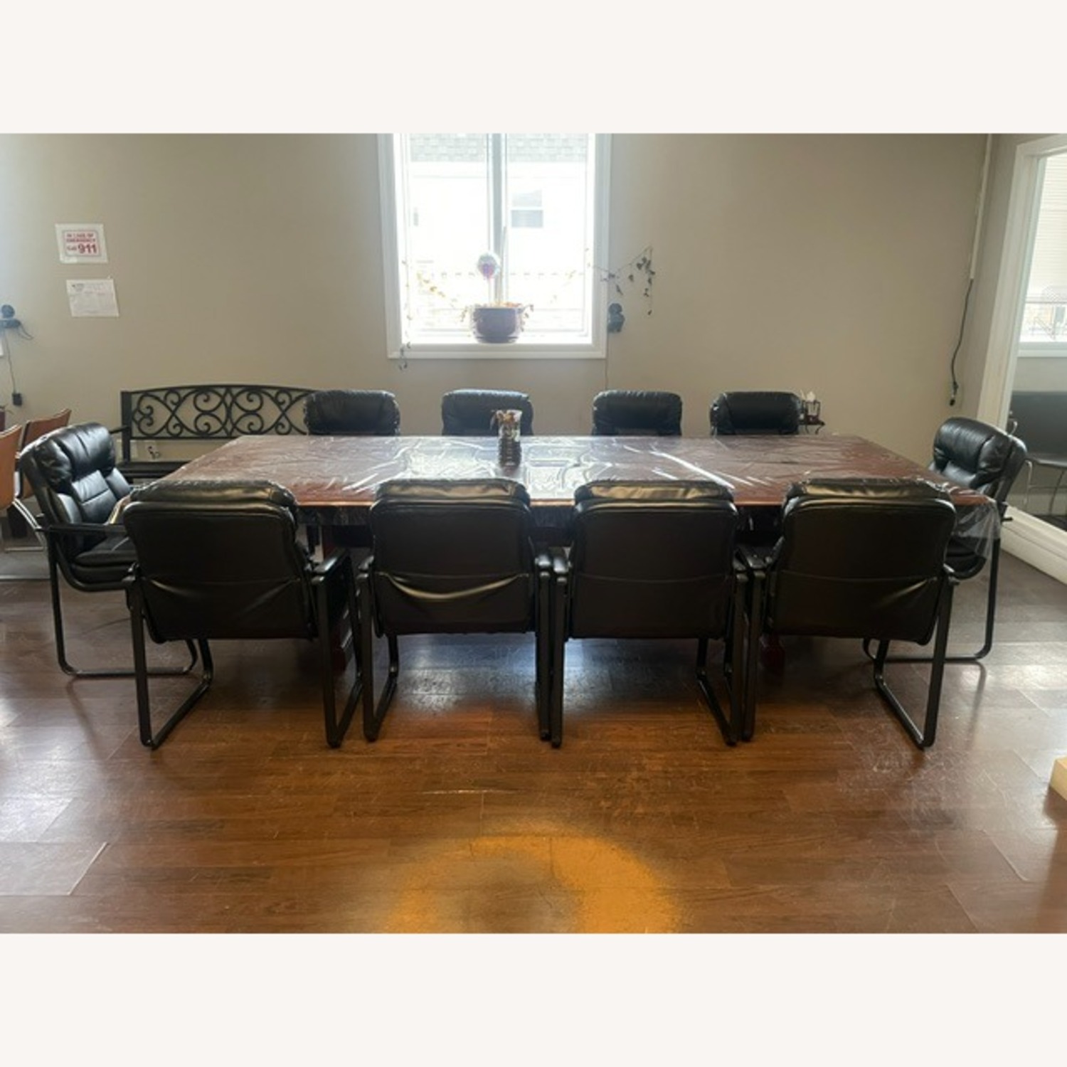 Dark Brown Wood Conference Room Table - image-2