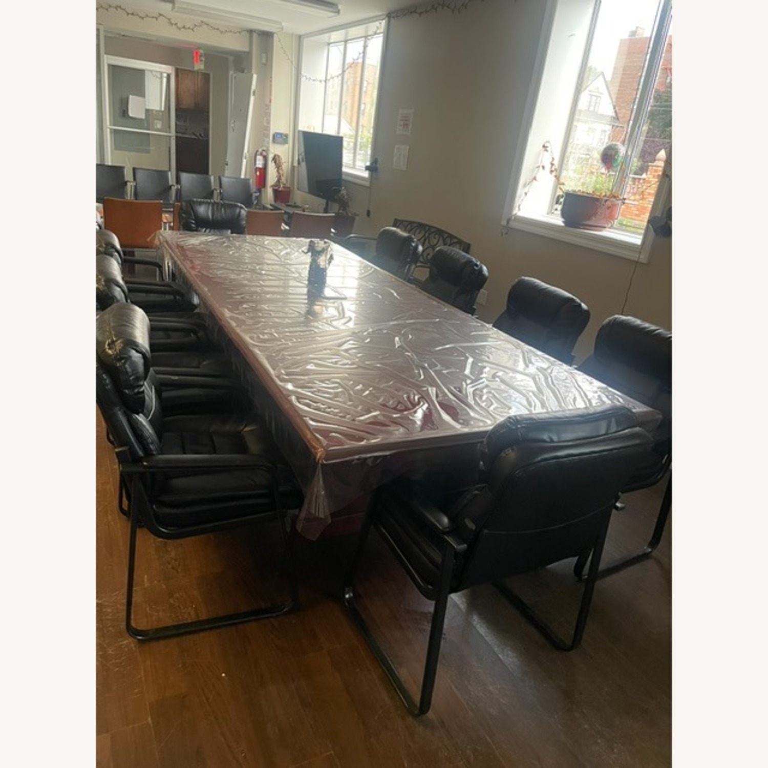 Dark Brown Wood Conference Room Table - image-3