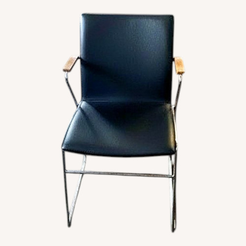 Used Black Faux Leather Armchair (Set of 10) for sale on AptDeco