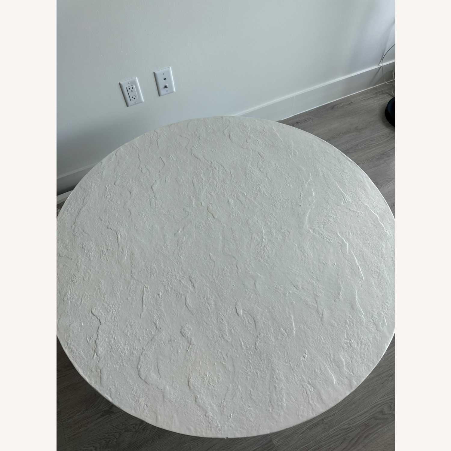 Crate & Barrel Willy Faux Travertine Resin 44" Coffee Table by Leanne Ford - image-2