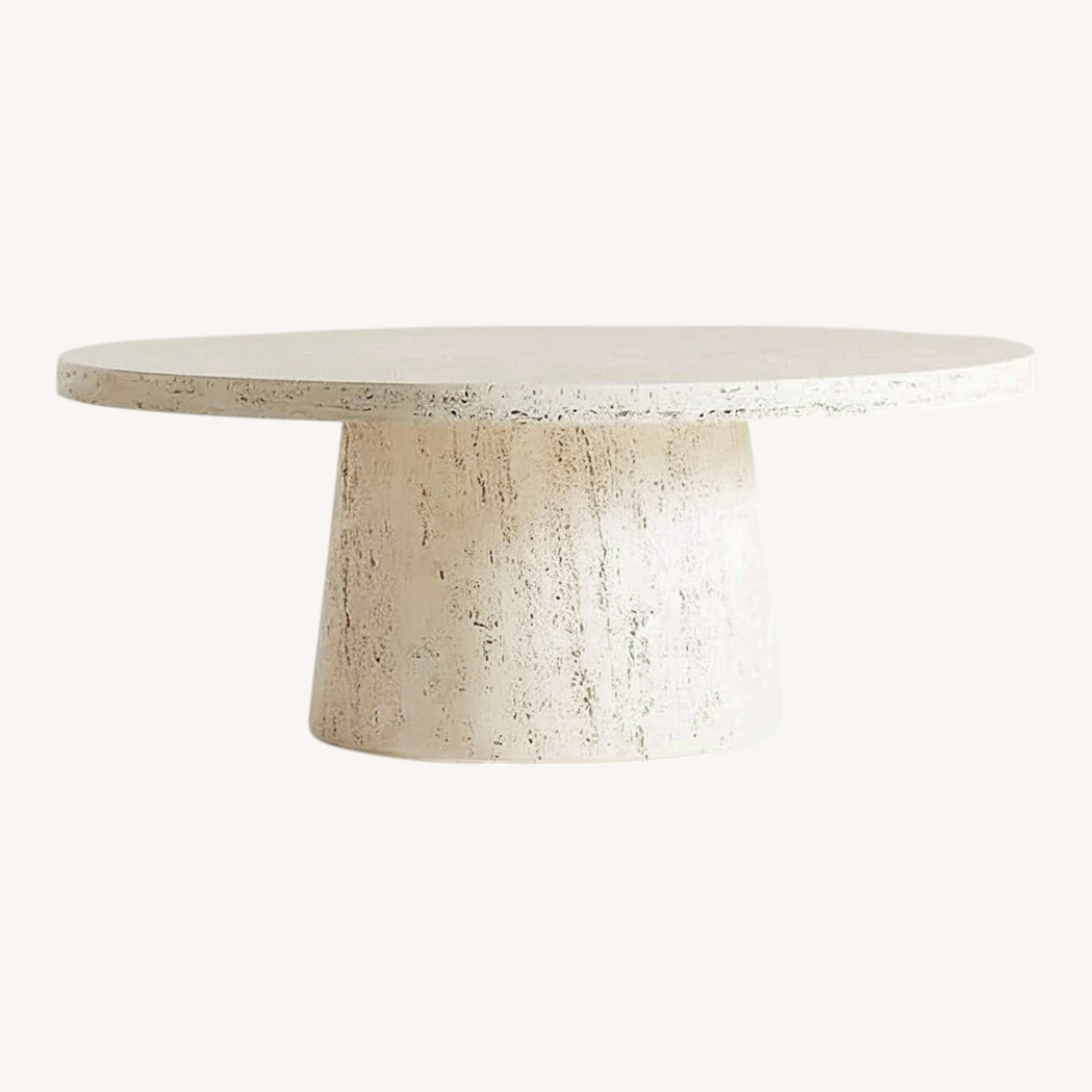 Crate & Barrel Willy Faux Travertine Resin 44" Coffee Table by Leanne Ford - image-0
