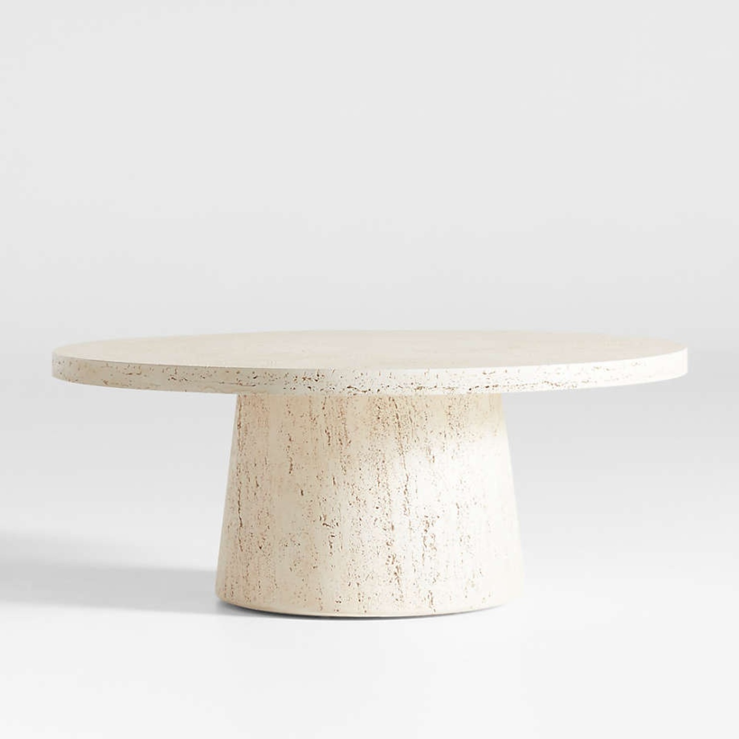 Crate & Barrel Willy Faux Travertine Resin 44" Coffee Table by Leanne Ford - image-6