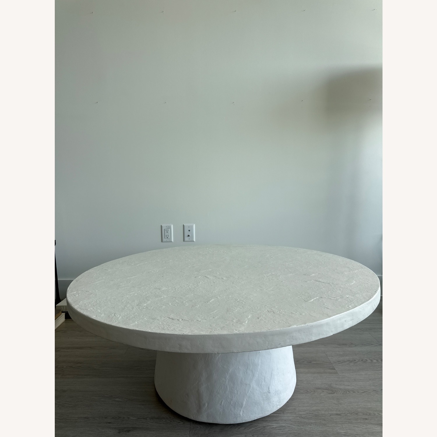 Crate & Barrel Willy Faux Travertine Resin 44" Coffee Table by Leanne Ford - image-3