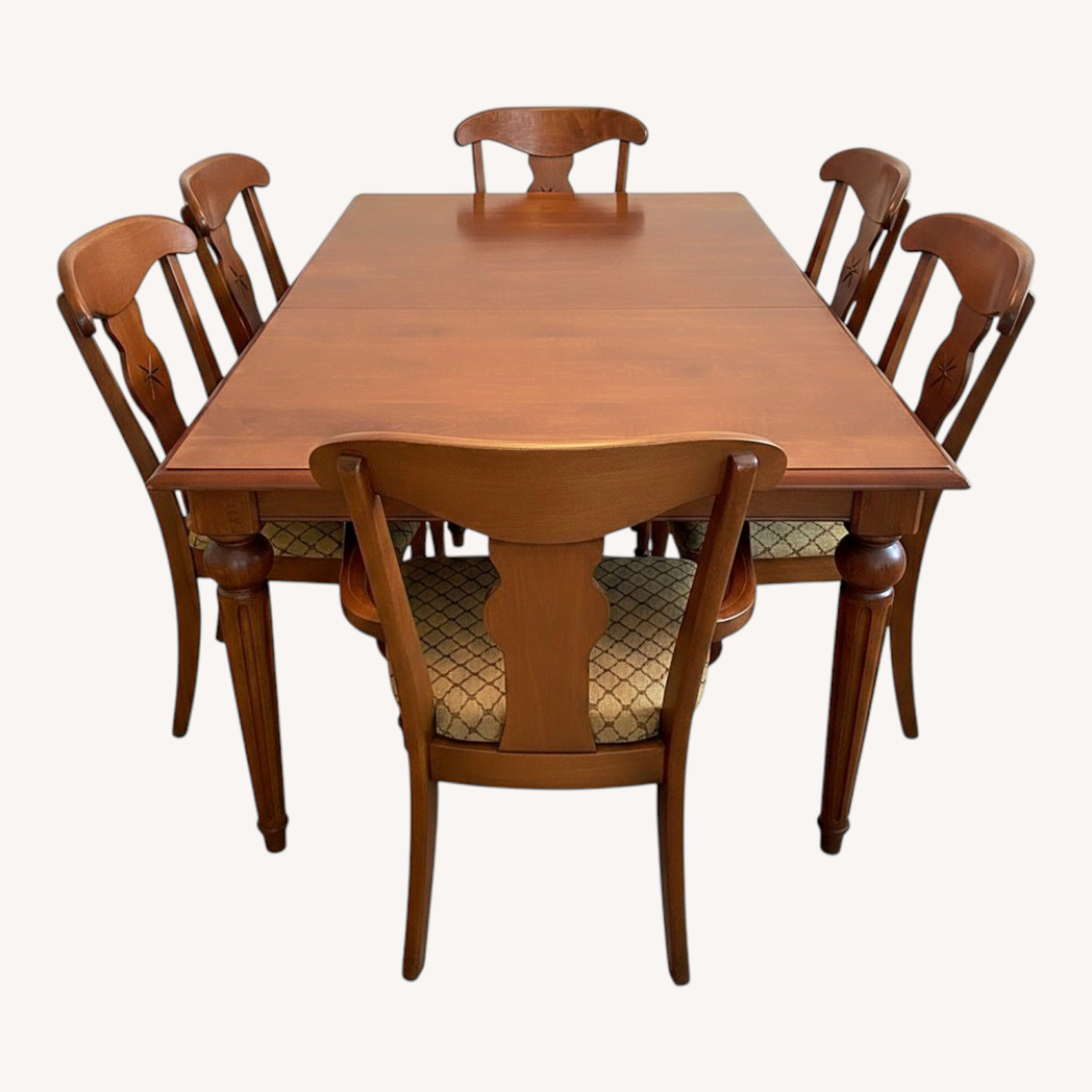 Ethan Allen Dark Brown Wood Dining Set - image-0