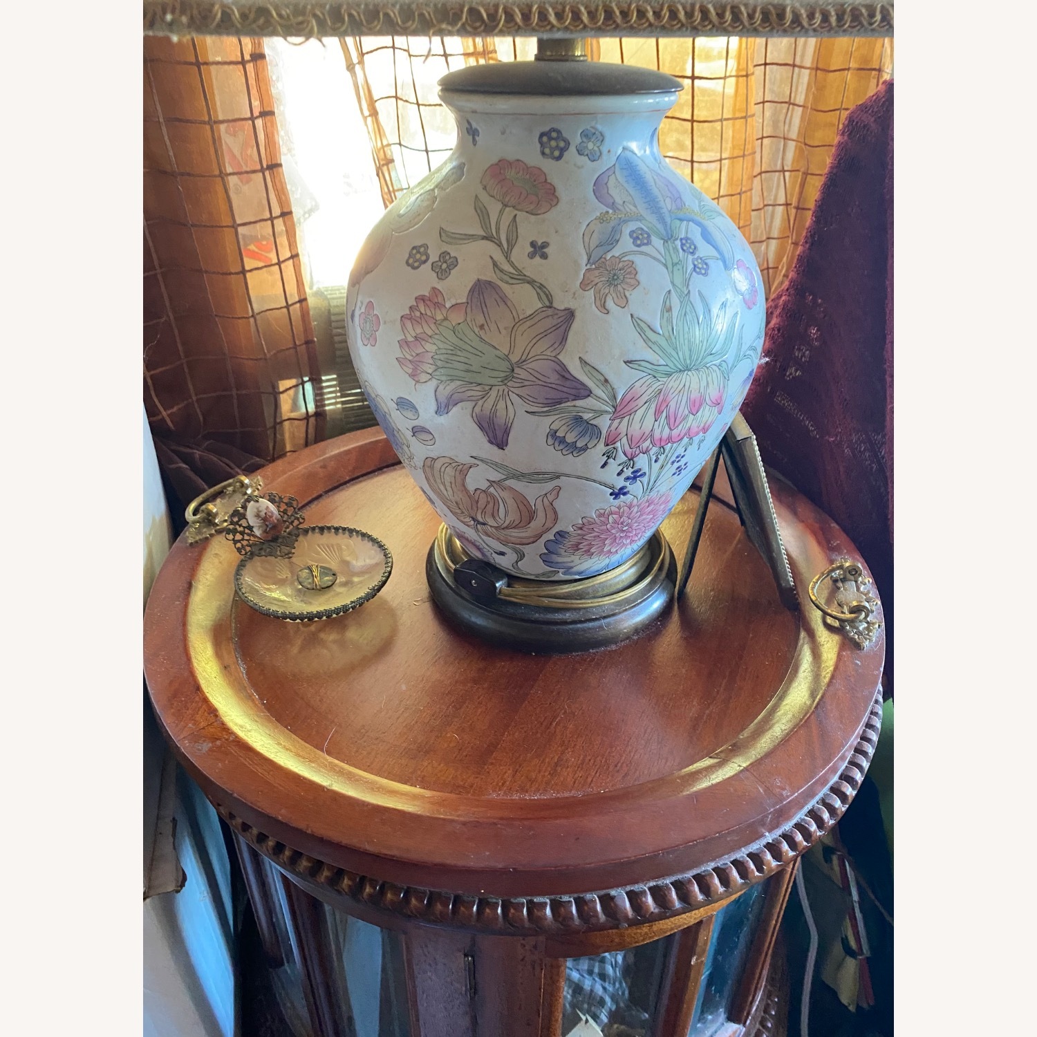 Antique Bowed Curved Glass Curio Cabinet - image-4