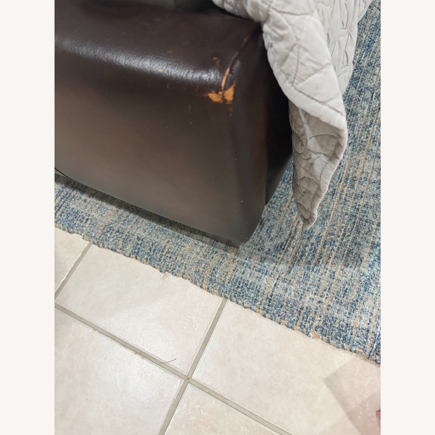 Crate & Barrel Leather Queen Bed - image-3