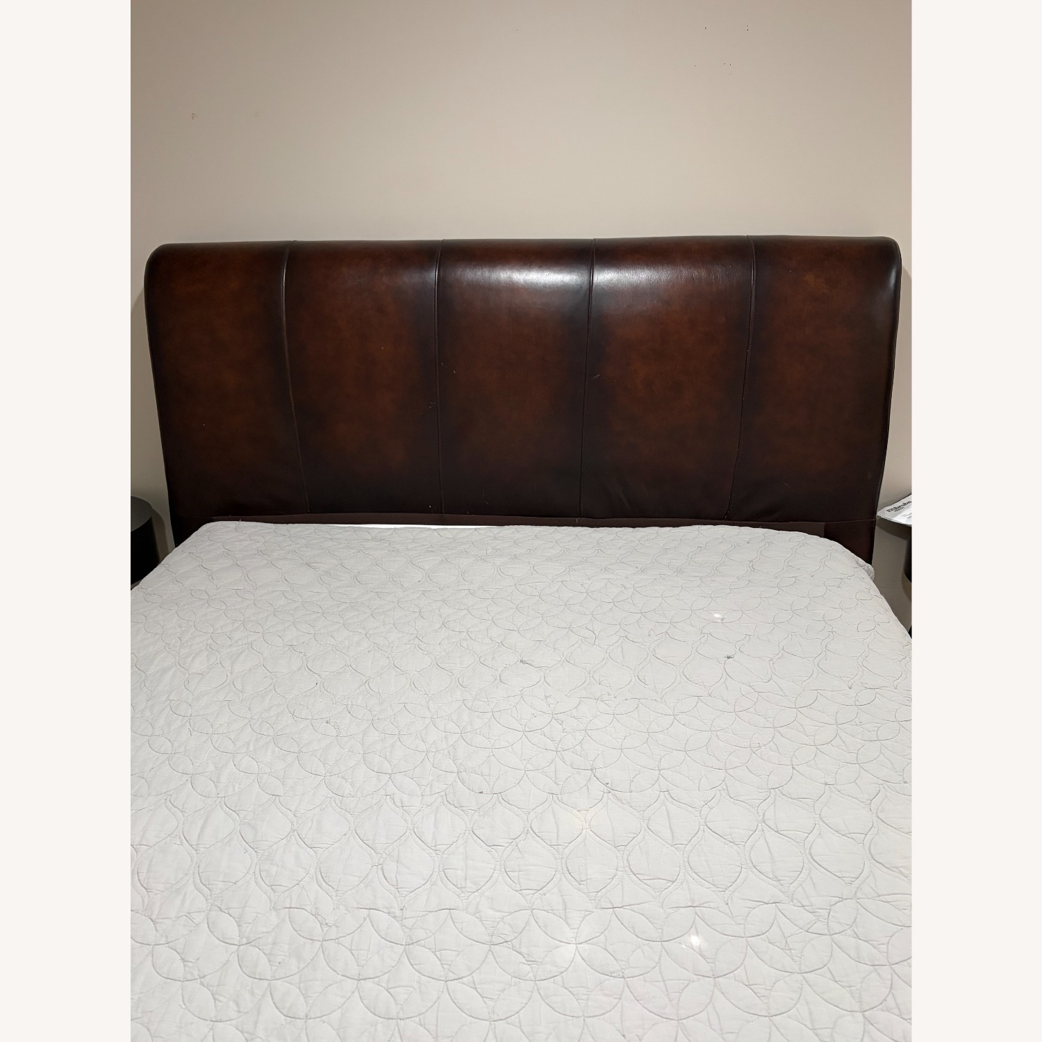 Crate & Barrel Leather Queen Bed - image-2