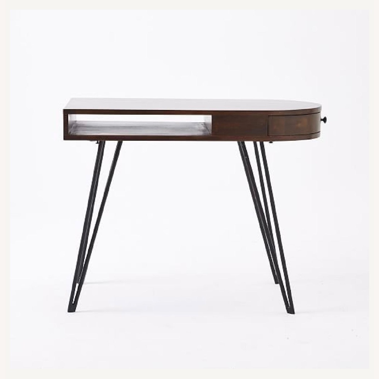 West Elm Dark Brown Pencil Wood Desk - image-6