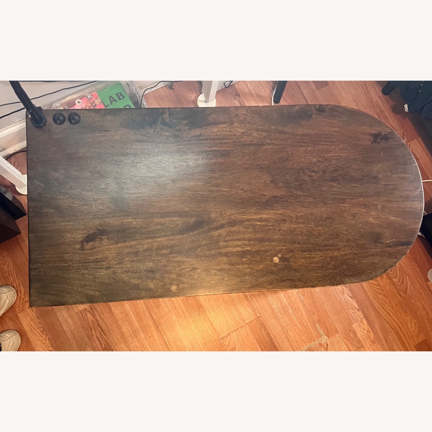 West Elm Dark Brown Pencil Wood Desk - image-4