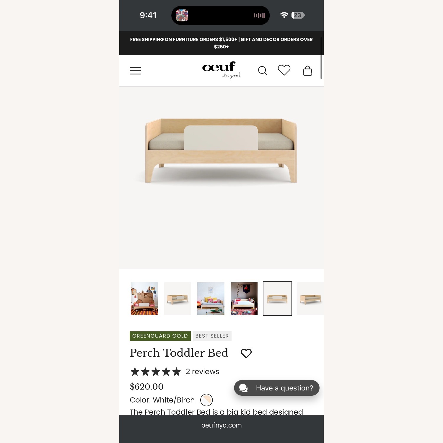 Oeuf Perch Toddler Bed - image-1