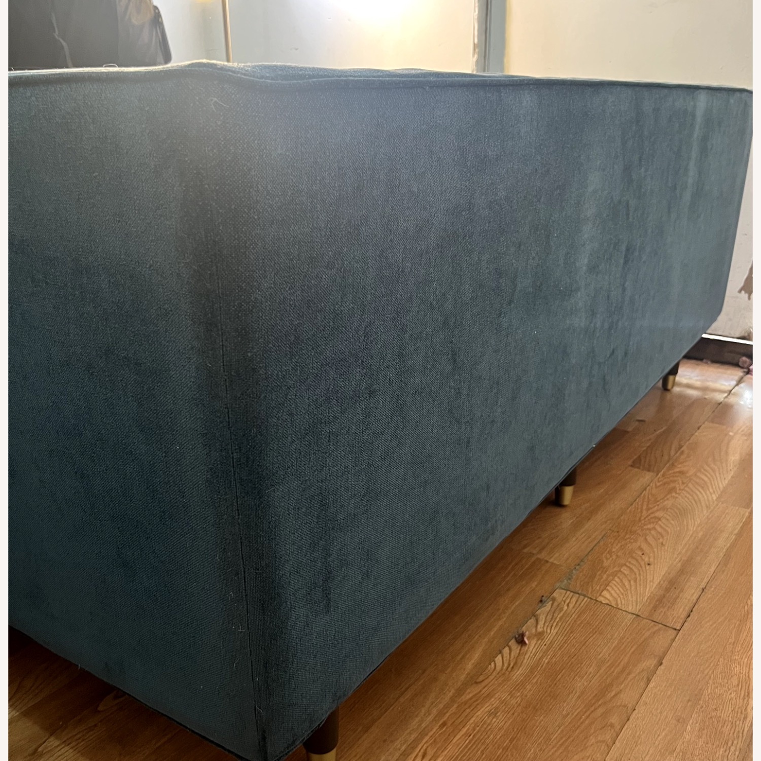 Joybird Channel Tufted Teal Fabric 3+ Seater Sofa - image-3