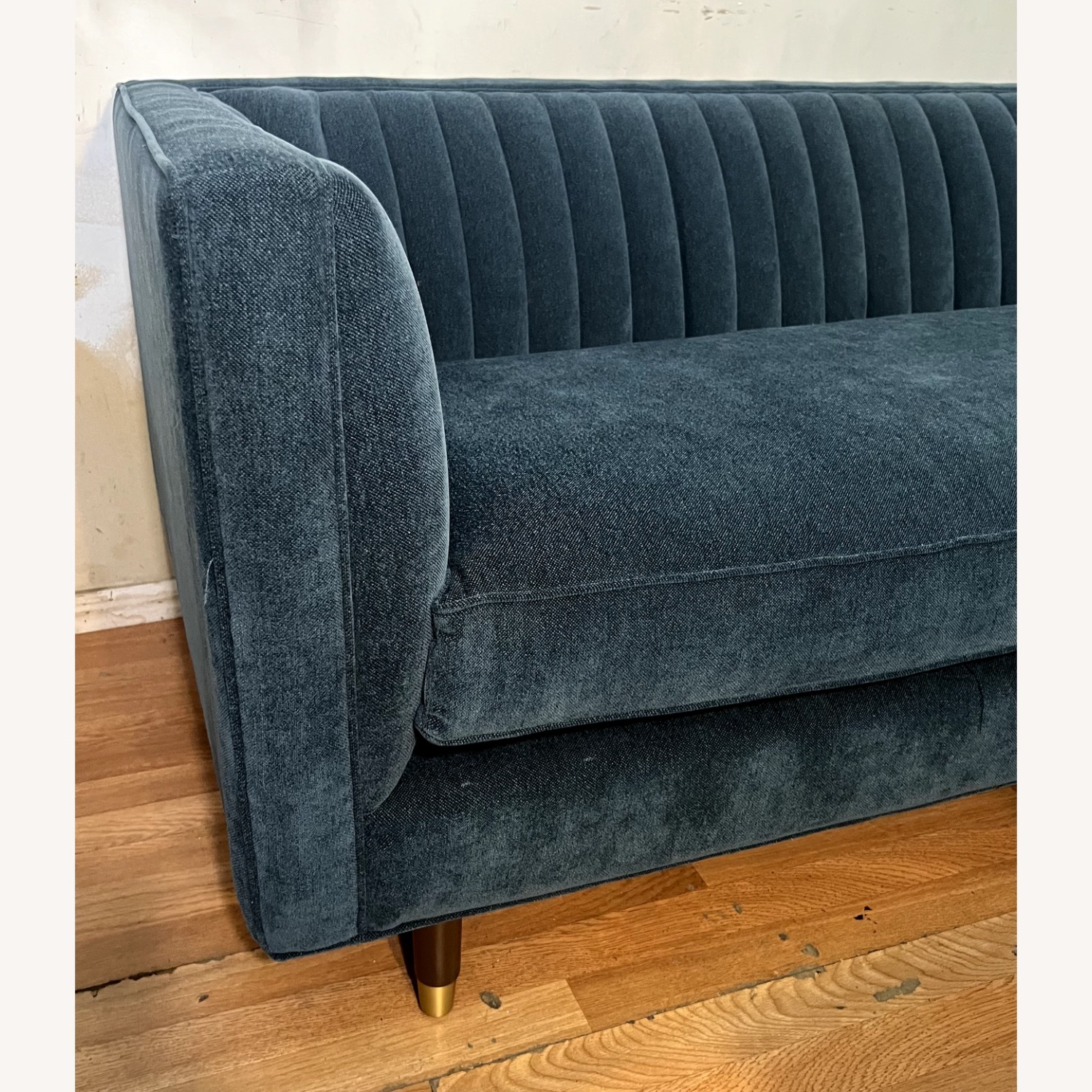 Joybird Channel Tufted Teal Fabric 3+ Seater Sofa - image-6