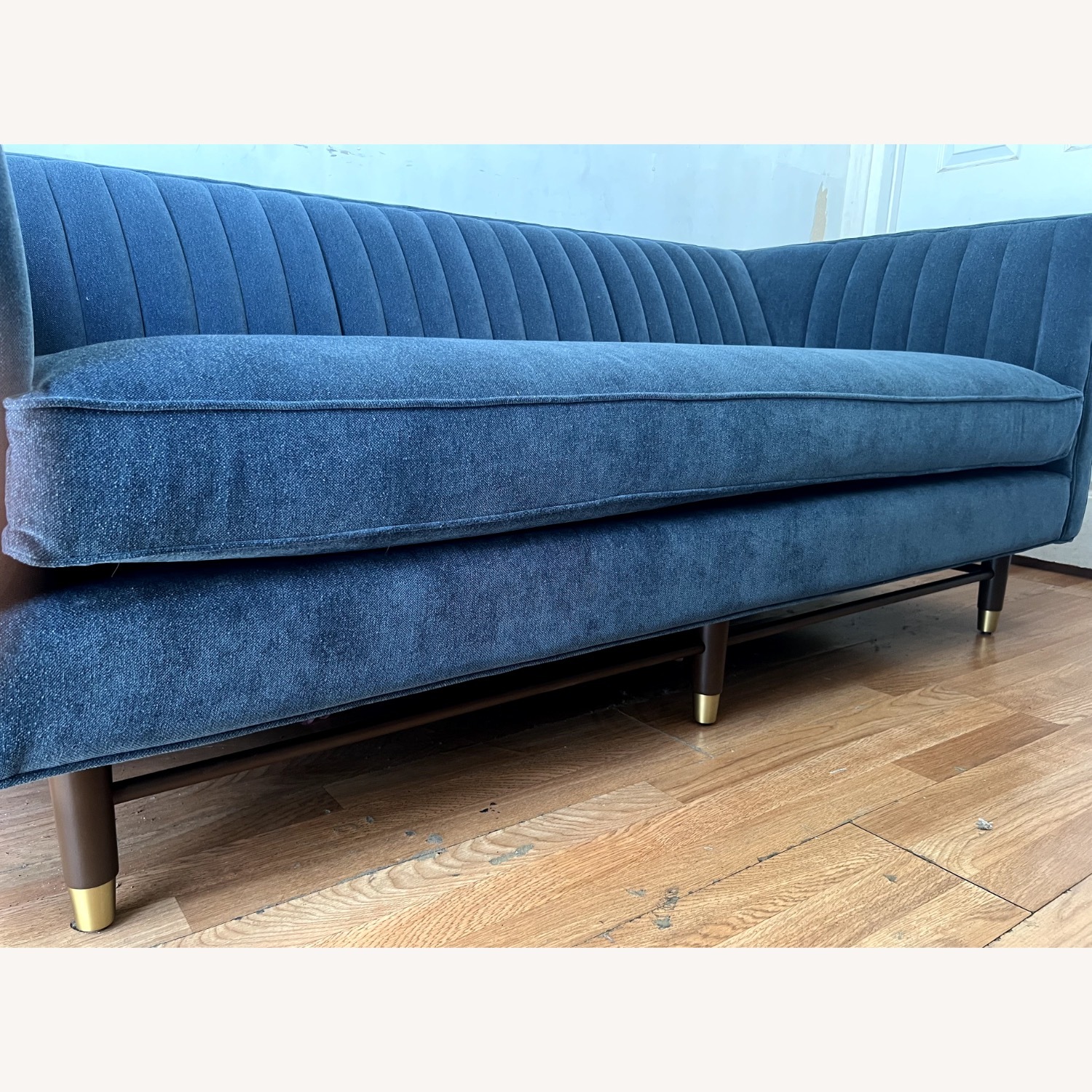 Joybird Channel Tufted Teal Fabric 3+ Seater Sofa - image-5