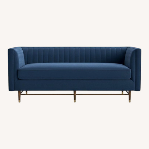 Used Joybird Channel Tufted Teal Fabric 3+ Seater Sofa for sale on AptDeco