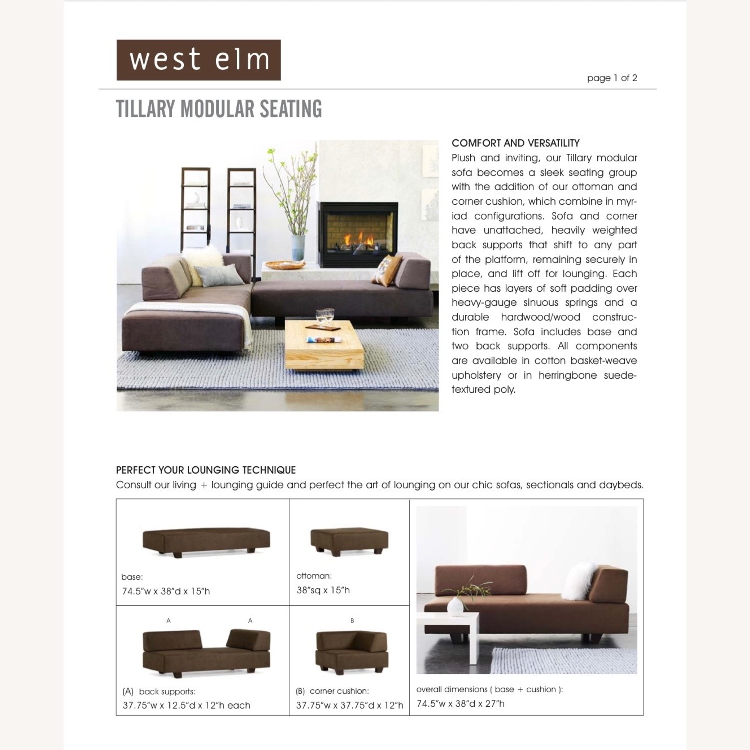 West Elm Set of 2 Tillary Modular Sofas - image-28