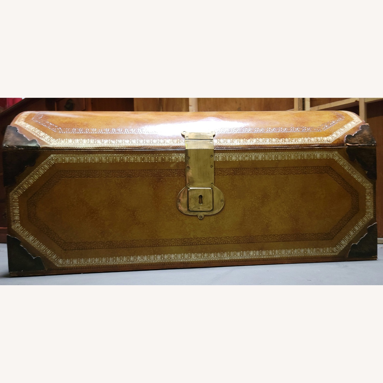 Maitland-Smith Light Brown Leather Chest - image-4