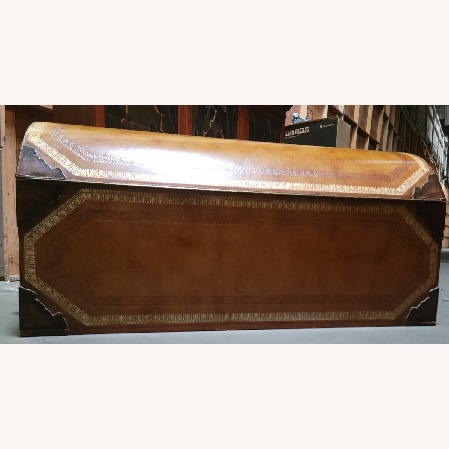 Maitland-Smith Light Brown Leather Chest - image-3