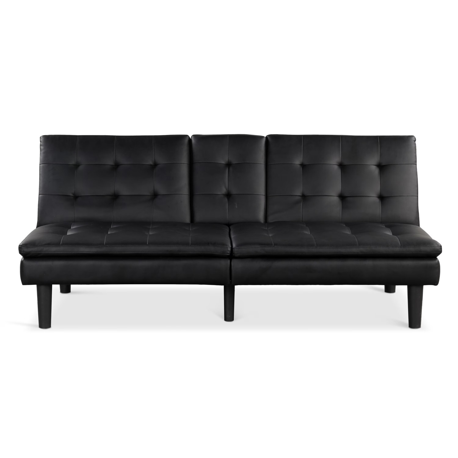 Walmart Black Faux Leather Futon - image-5