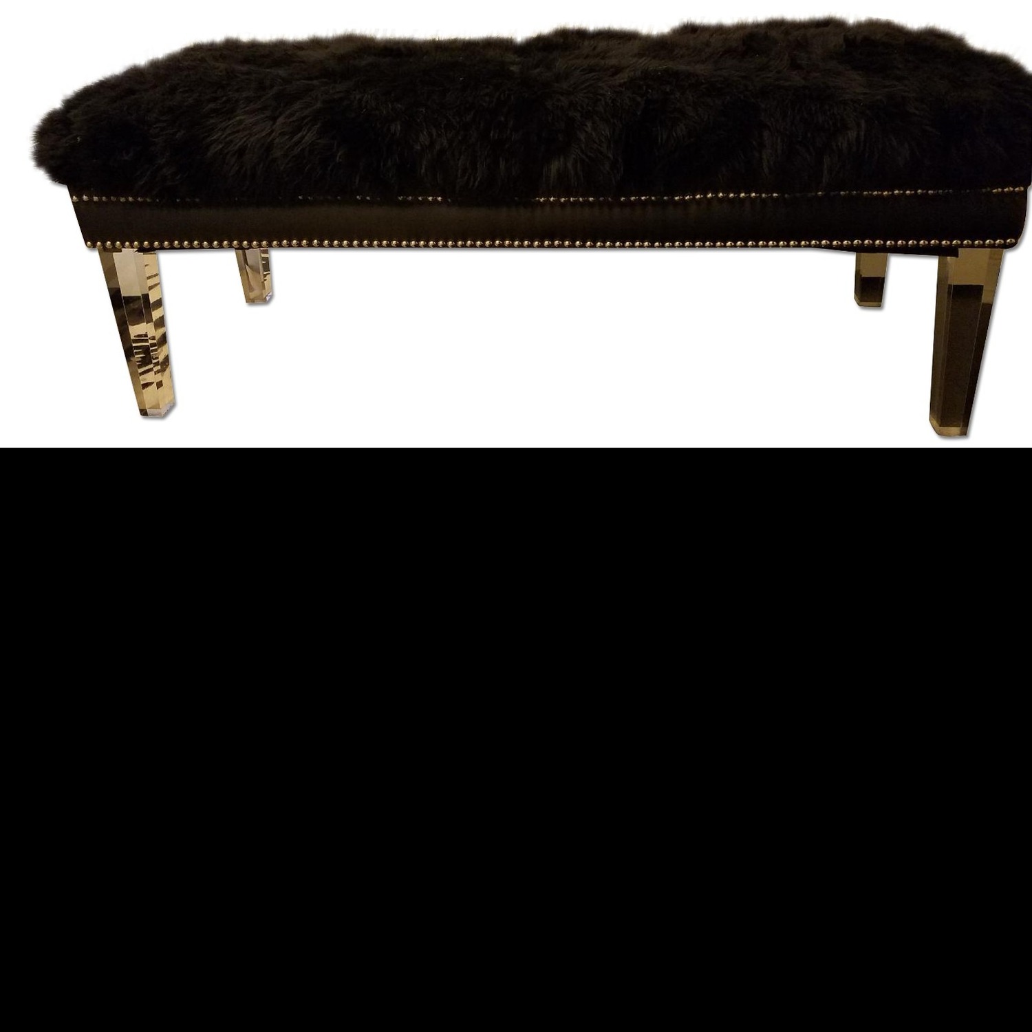 TOV Furniture Sheep Skin Upholstered Bench - image-7