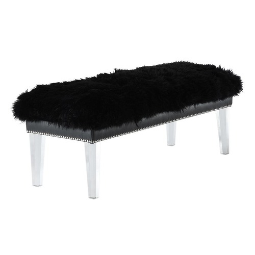 Used TOV Furniture Sheep Skin Upholstered Bench for sale on AptDeco