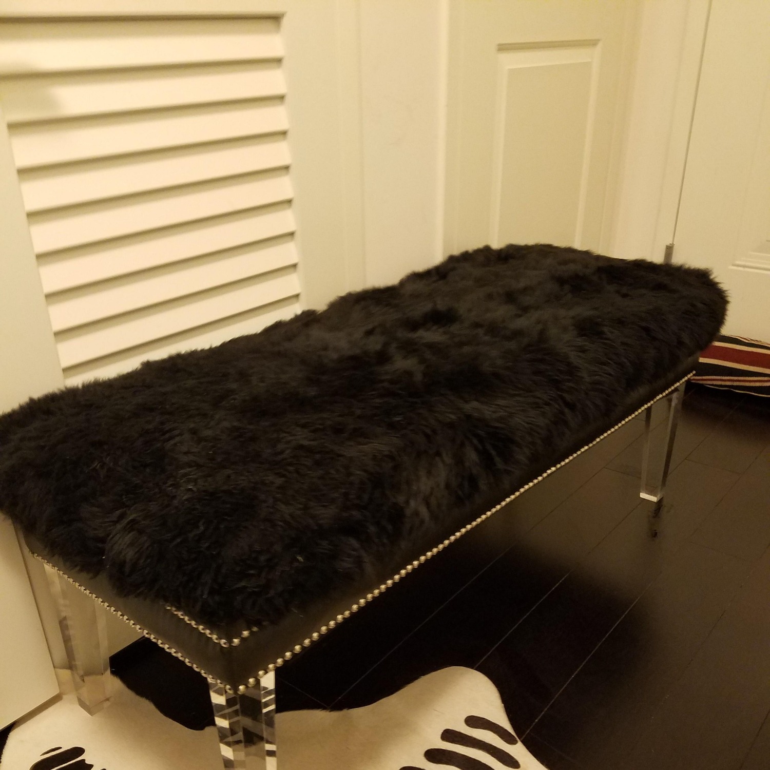TOV Furniture Sheep Skin Upholstered Bench - image-6