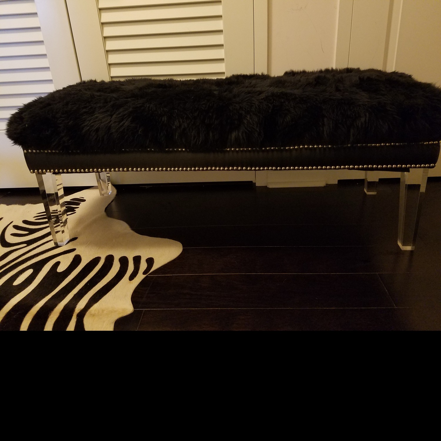 TOV Furniture Sheep Skin Upholstered Bench - image-2