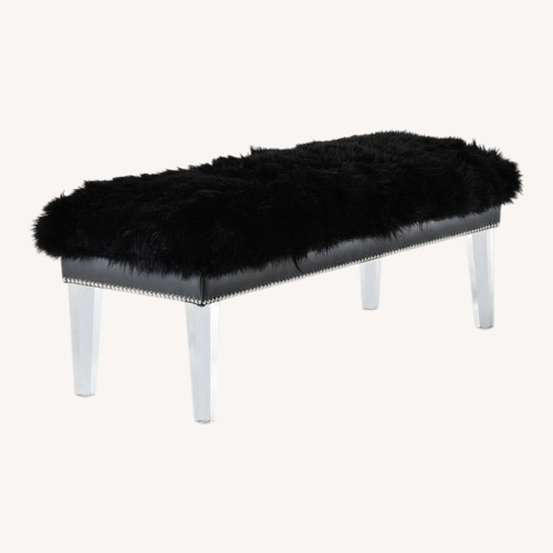 Used TOV Furniture Sheep Skin Upholstered Bench for sale on AptDeco