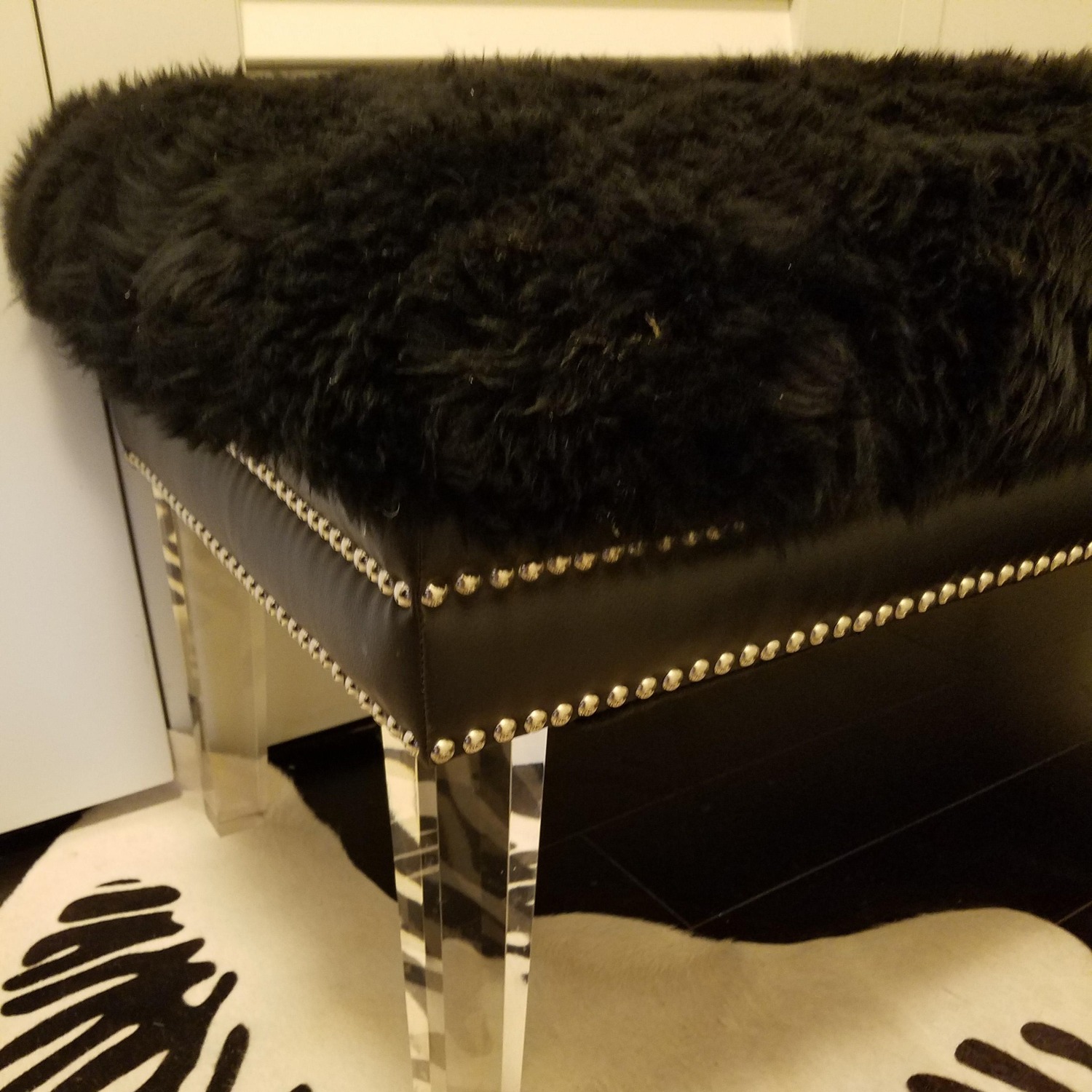 TOV Furniture Sheep Skin Upholstered Bench - image-3