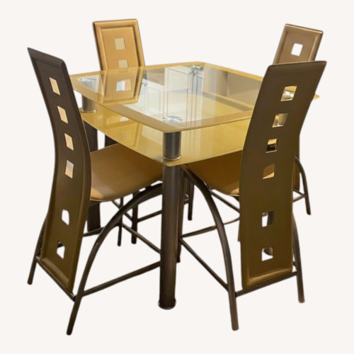 Used Modern Glass Dining Table Set  for sale on AptDeco