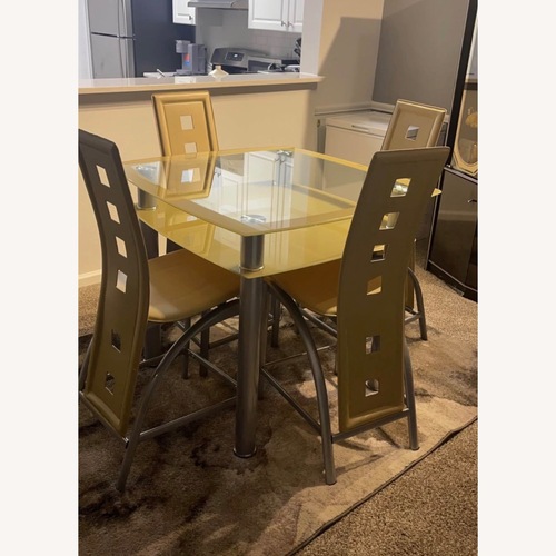 Used Modern Glass Dining Table Set  for sale on AptDeco