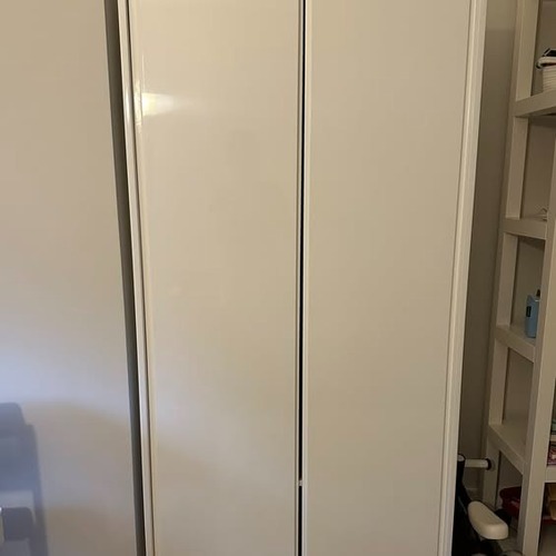 Used CB2 Gallery White 2-Door Wardrobe for sale on AptDeco