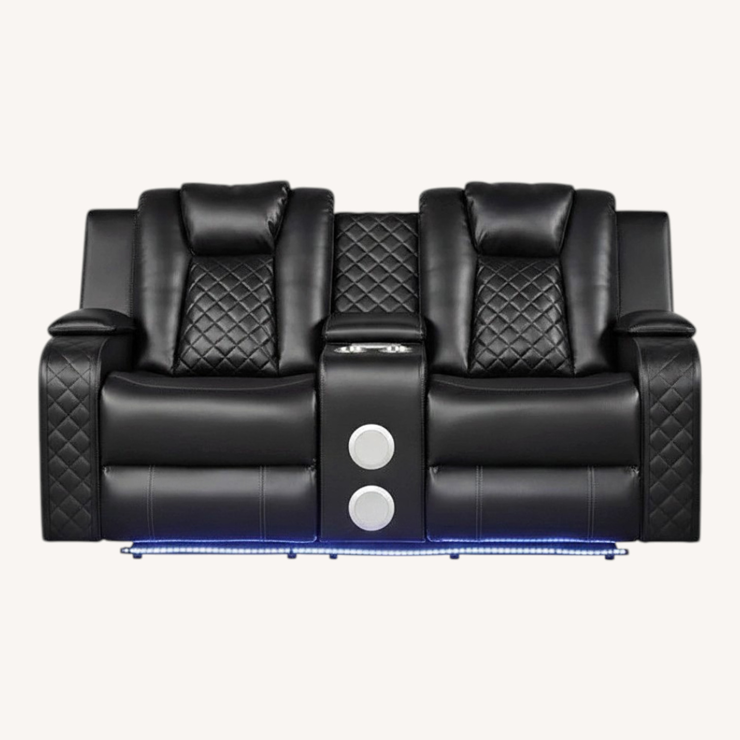 Leather Power Reclining Loveseat – Dark Brown - image-0