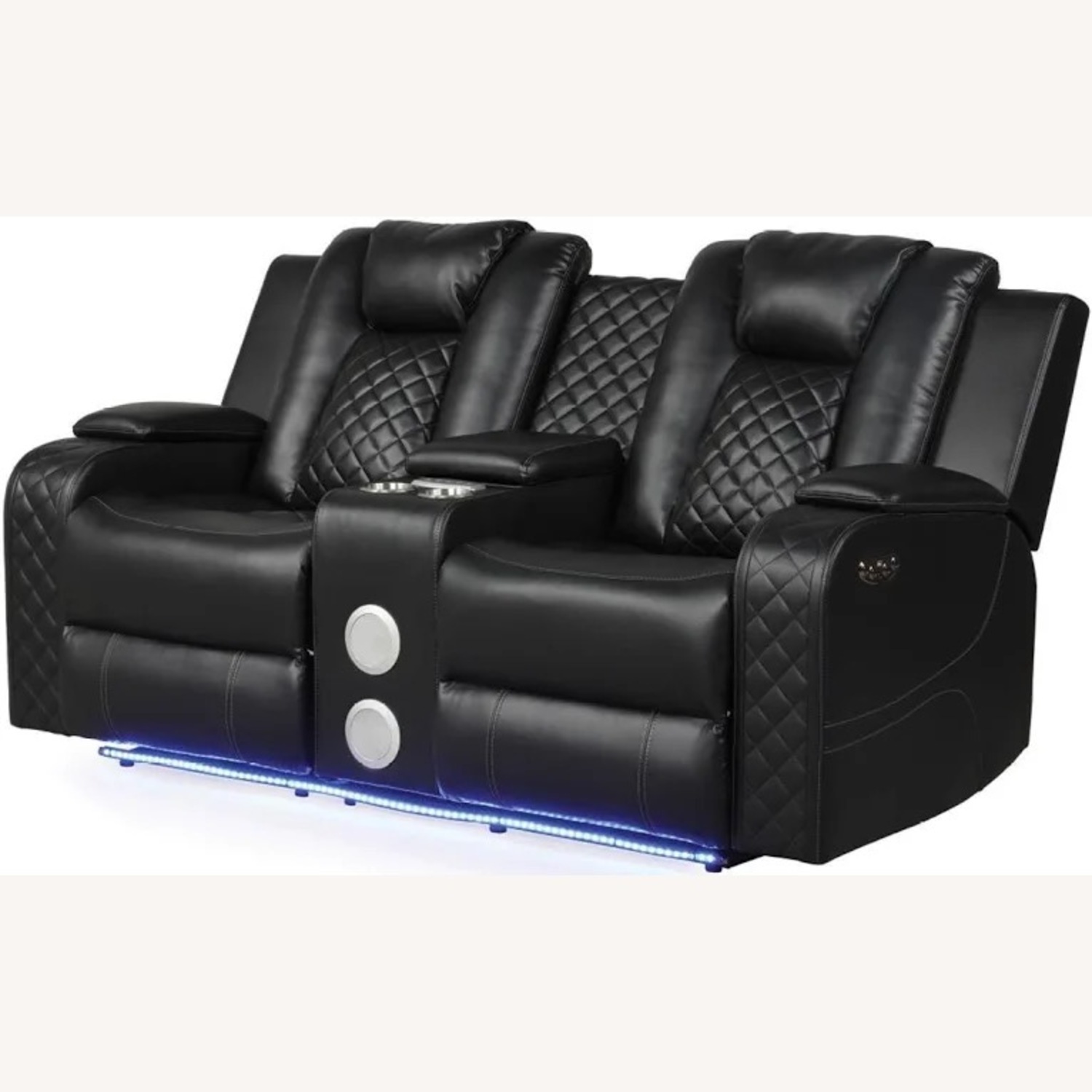 Leather Power Reclining Loveseat – Dark Brown - image-3