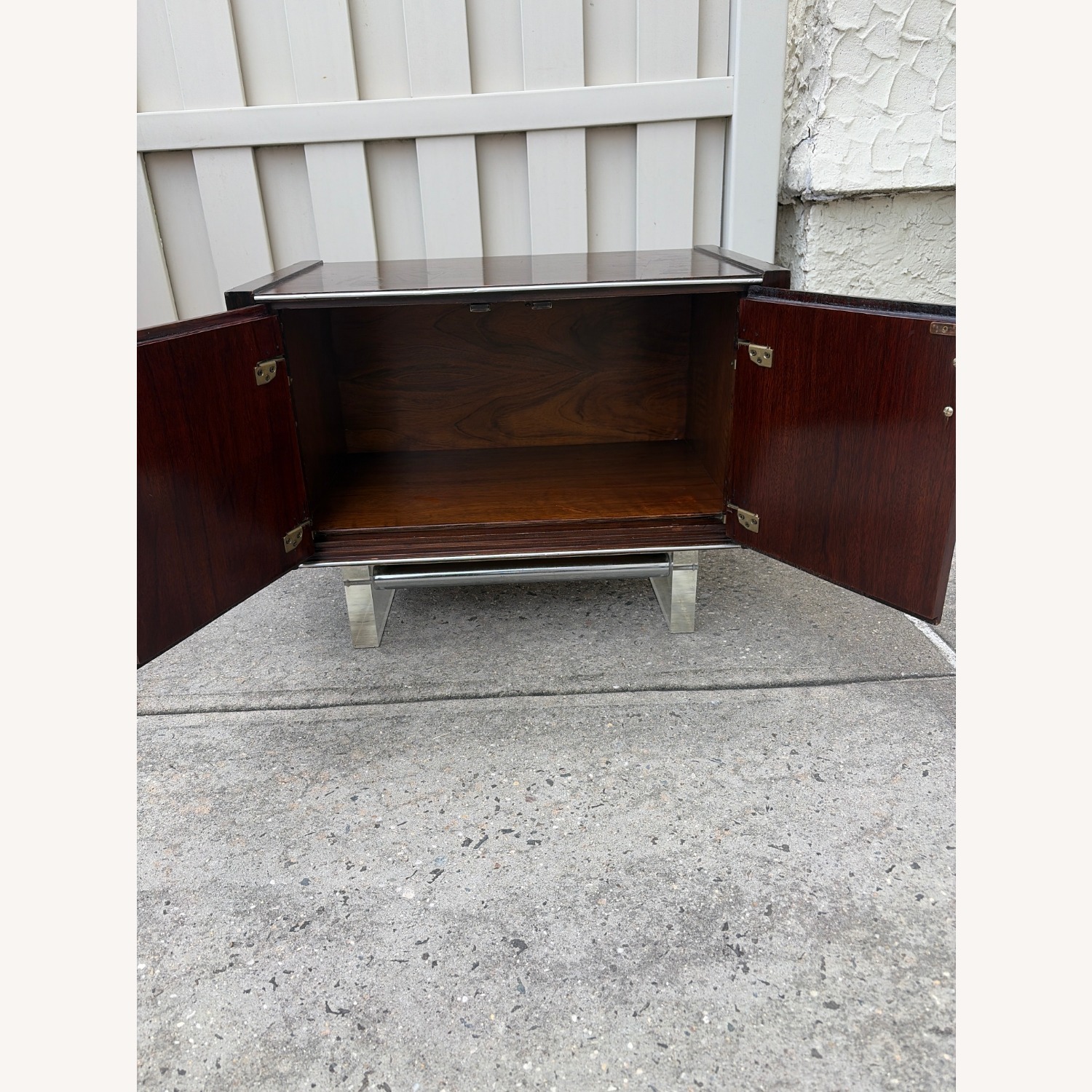 MidCentury ModernAge Rosewood Lucite Bedside Table - image-9